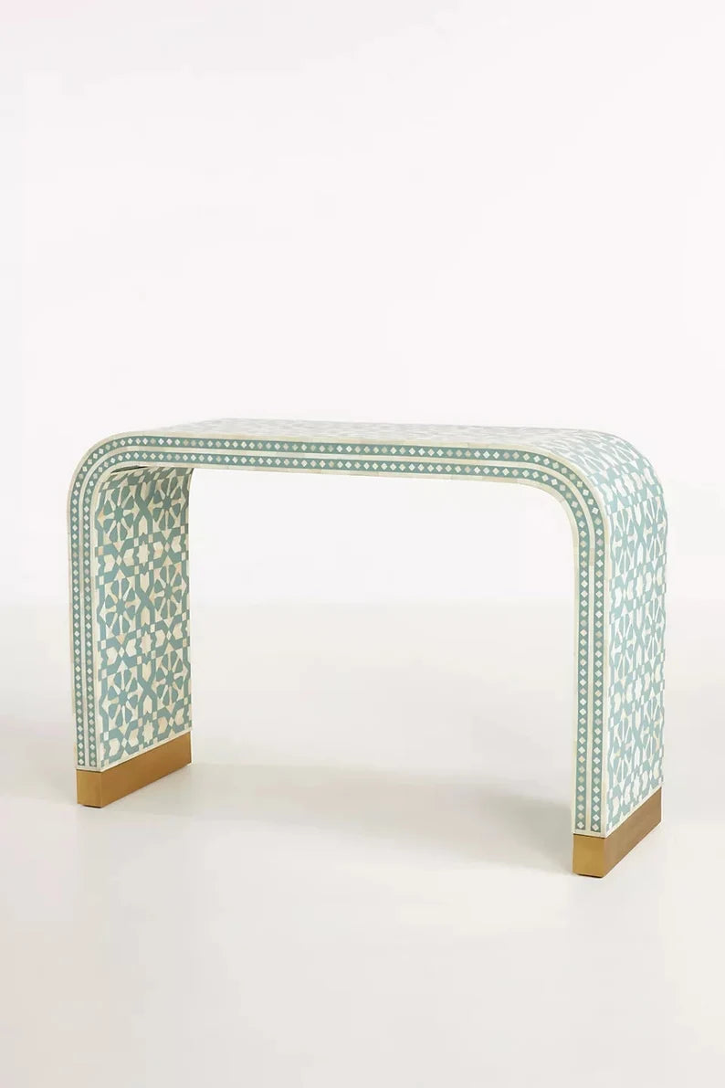 Marrakech Inlay Waterfall Console - Ziba Homes