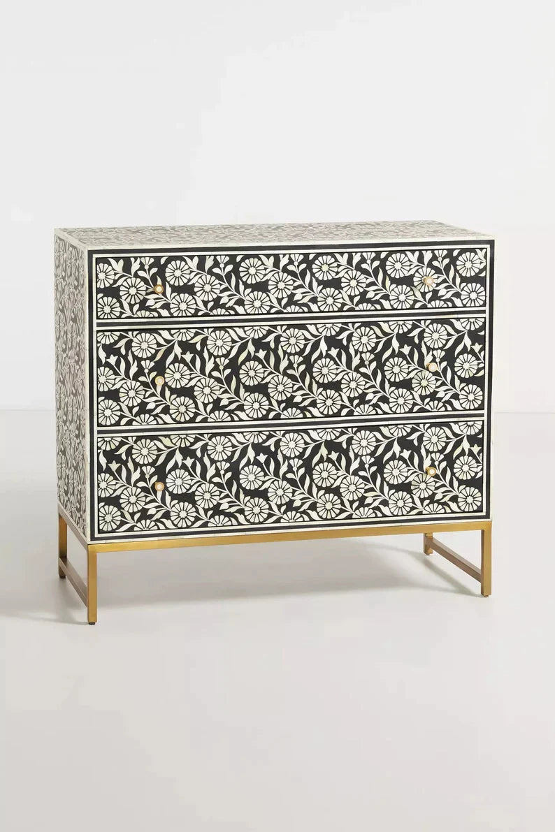 Mazaya Inlay 3-Drawer Dresser Large - Ziba Homes