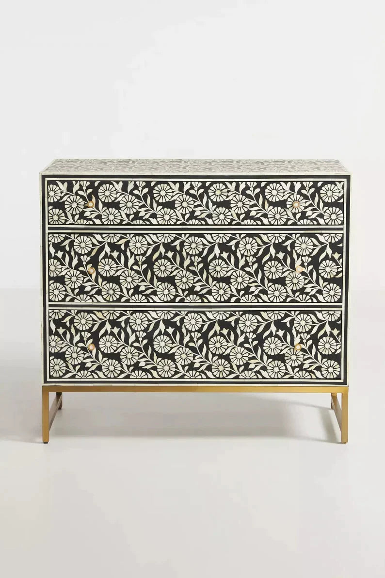 Mazaya Inlay 3-Drawer Dresser Large - Ziba Homes