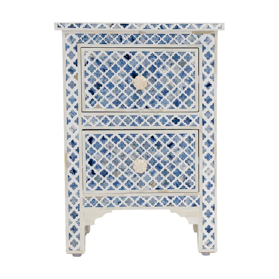 Inlay Dyed Bone Bedside Table - Ziba Homes