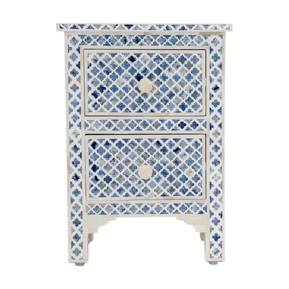 Inlay Dyed Bone Bedside Table - Ziba Homes