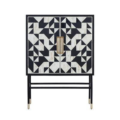 Noir Inlay Bar Cabinet - Ziba Homes