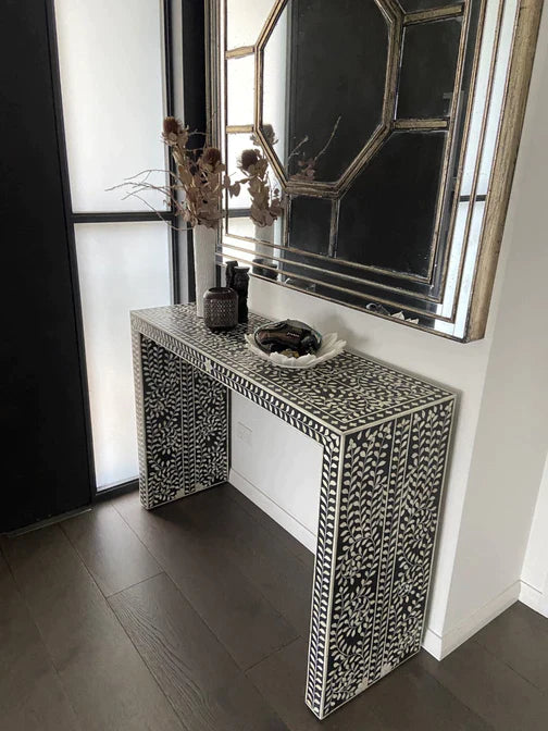 Geo Natural Inlay Waterfall Console - Ziba Homes